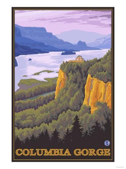 Columbia River Gorge Scene With Crown Point Art Print Lantern Press