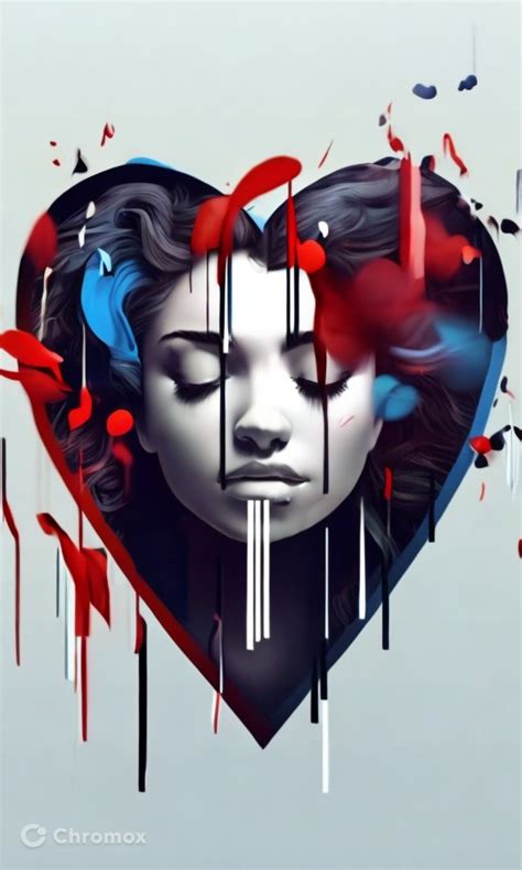 AI Art A Woman With A Heart On Her Face By Coringa Mirro Image To