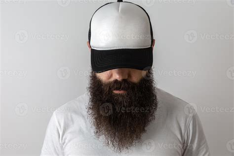 Hipster Handsome Male Model With Beard Baseball Cap With Space For Your Logo 7561569 Stock