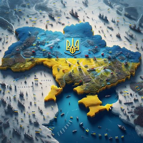 Premium Photo Ukraine Map With Waving Flag Of Country Realistic Photo