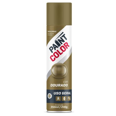 Tinta Spray Uso Geral Dourado Paintcolor 350 Ml