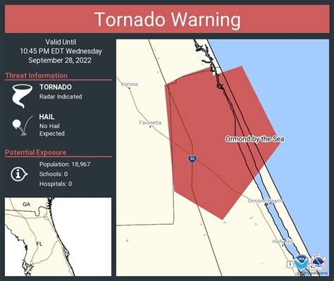 Nws Tornado On Twitter Tornado Warning Including Ormond By The Sea Fl Until 1045 Pm Edt