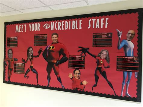 Meet Your Incredible Staff The Incredibles And Pixar Themed Bulletin