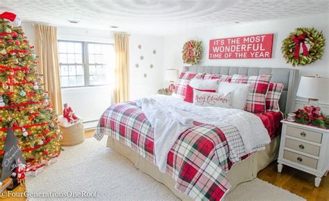 Our Plaid Christmas Bedroom Four Generations One Roof