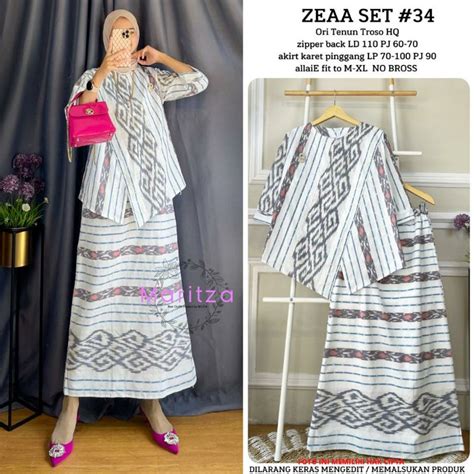 Jual Zeaa Set Alila Set By Jelita Maritza One Set Baju Kerja Motif