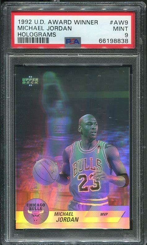 1992 Upper Deck Award Winner Holograms AW9 Michael Jordan PSA 9 HOF