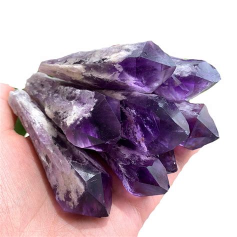 Natural Amethyst Cluster Quartz Crystal Wand Scepter Healing Stone