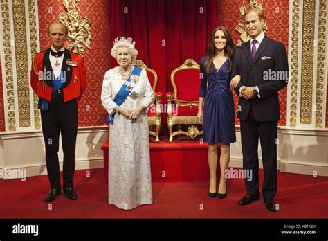 England, London, Madame Tussauds, wax figures, members of the British ...