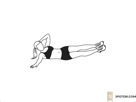 Oblique Crunch | Exercise Illustration | Crunches workout, Oblique ...