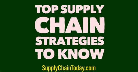 Top Supply Chain Strategies To Know