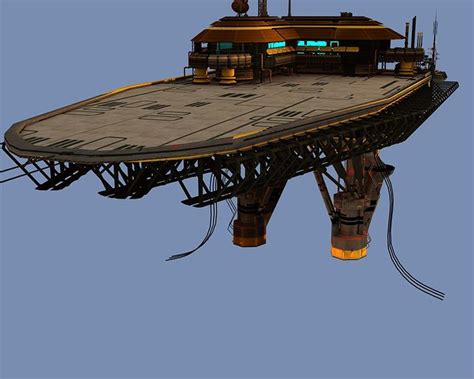 Landing Platform Scifi 3D Model CGTrader