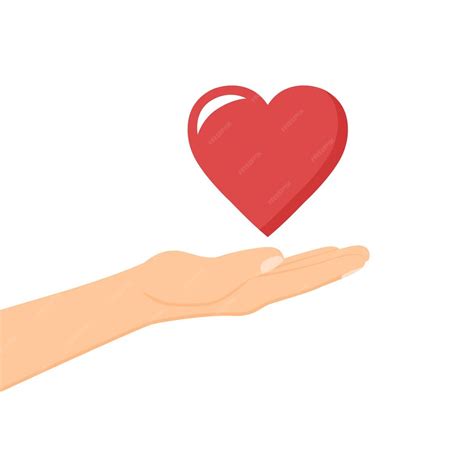 Premium Vector Hand And Heart Donate Take Care Love Concept Vector