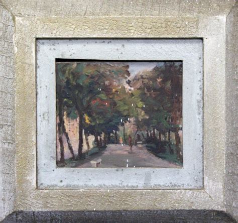 Viale Con Figure Olio Su Tavola Cm X Entro Cornice Asta