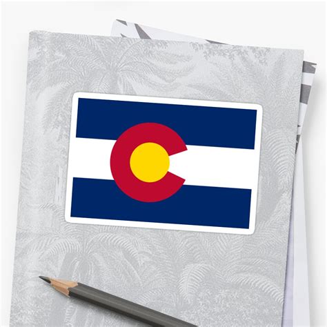 Colorado Usa State Flag Bedspread T Shirt Sticker Stickers By