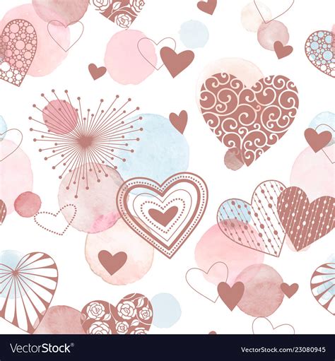 Watercolor Hearts Pattern Royalty Free Vector Image