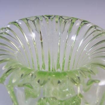 Sowerby Art Deco 1930 S Uranium Green Glass Iris Bowl 23 75