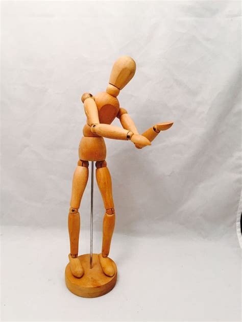 Vintage Wooden Man Poseable Figure Minimalist Decor Etsy Wooden Man