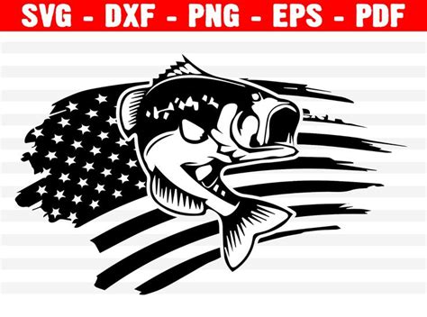 Fishing Distressed American USA Flag SVG Fishing Svg America Fishing