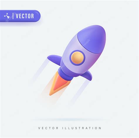 Premium Vector Flying Space Rocket 3d Realistic Spaceship Launch