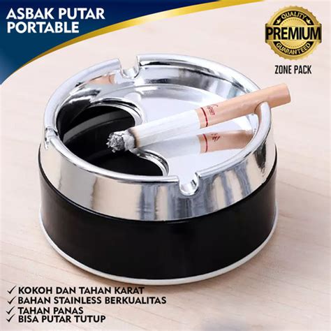 Jual Asbak Putar Portable Asbak Rokok Bulat Stainless Asbak Rokok