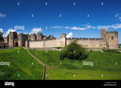 Alnwick Castle Northumberland Where Harry Potter Was Filmed Stock