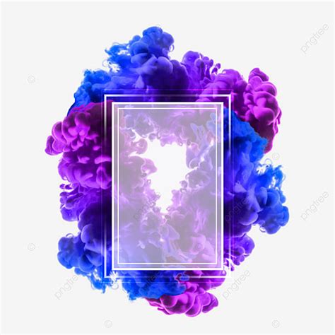 Blue Smoke Border White Transparent Blue Purple Smoke Frame Border