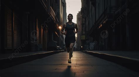 Man Running Up A Street At Night Time Background Picture Of Someone