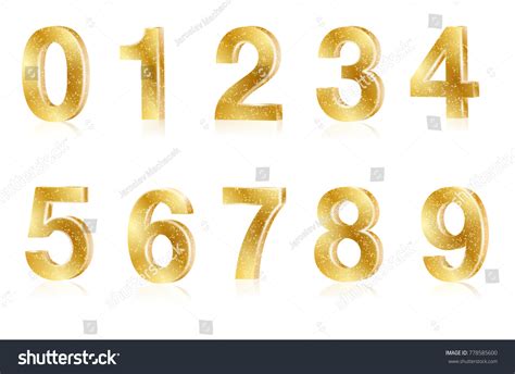 Set Gold Metal Shiny Numbers On Stock Vector (Royalty Free) 778585600 ...