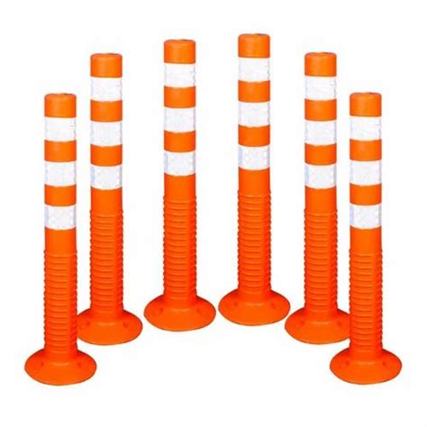 Orange White Pvc Flexible Spring Post Manufacturers For Road Safety