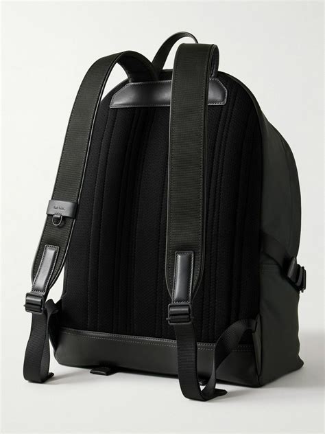 Paul Smith Embossed Leather Trimmed Shell Backpack Paul Smith