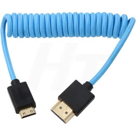 C Ble Hdmi K P K Uhd Mini Hdmi C Ble Spiral Tress Bleu Pour