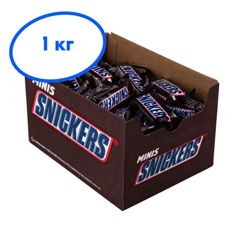 Конфеты шоколадные батончики Snickers Minis, 1 кг / Нуга, карамель ...