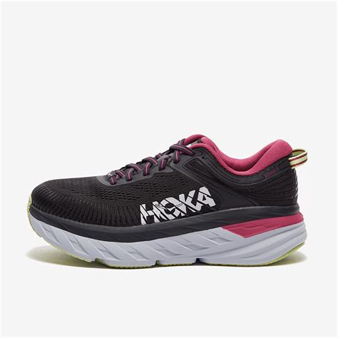 Hoka Womens Bondi Blue Graphite Festival Fuchsia Womens Shoes