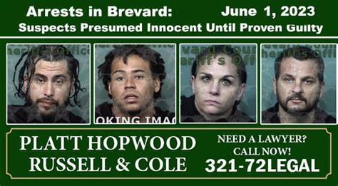 Arrests In Brevard County June Suspects Presumed Innocent