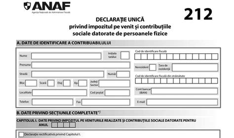 Instructiuni De Completare Declaratia Unica