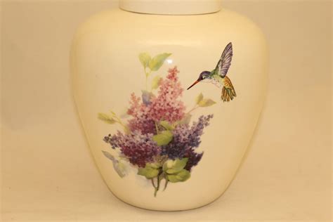 Hummingbird And Lilacs On Adult Cremation Urn For Human Ashes Extra