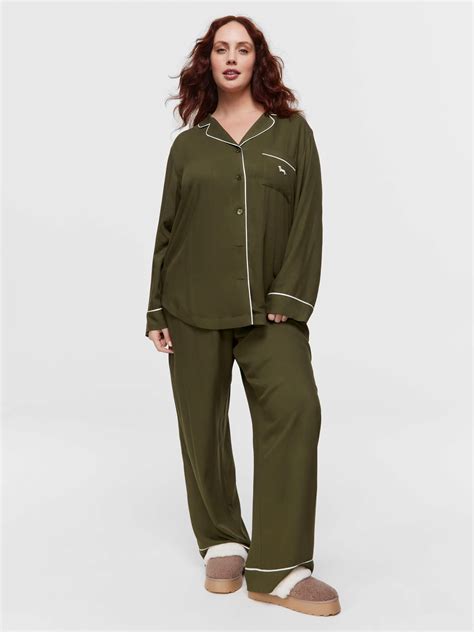 P A Plus Olive Long Sleeve Pj Set Multi Peter Alexander Online