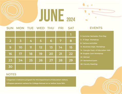 2024 June Calendar Print Out Sheets 2020 Kassi Matilda