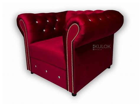 Fotel Glamour Chesterfield Królewska Czerwień Magic Velvet 2267 Sklep