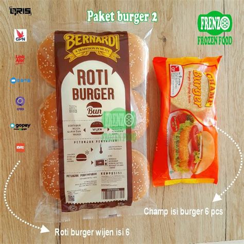 Jual Paket Burger 2 Roti Wijen Champ Burger Shopee Indonesia