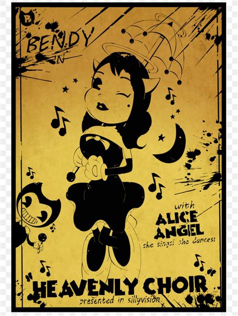 Bendy And The Ink Machine Fan Art Drawing Poster Png 1024x1365px