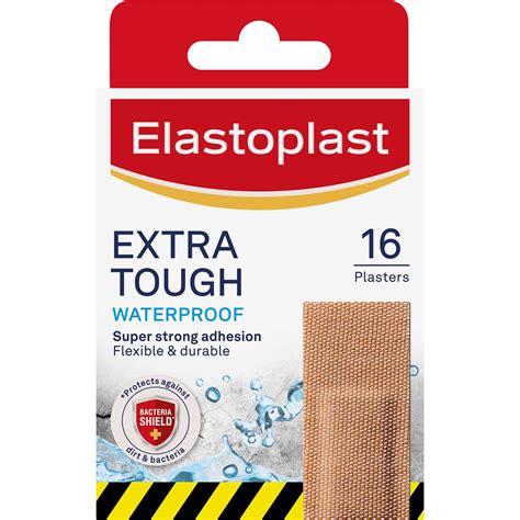 Elastoplast Heavy Fabric Extra Tough Waterproof Plasters 16 Pack