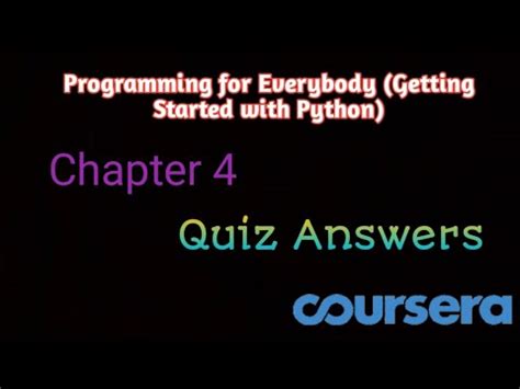 Programming For Everybody Getting Started With Python Chapter