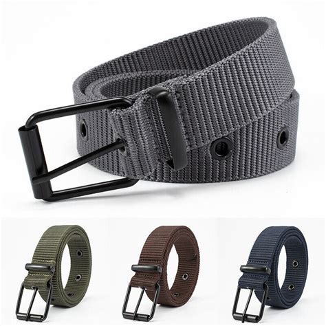 Men Canvas Belt Military Strap Waist Belts Webbing Adjustable Buckle