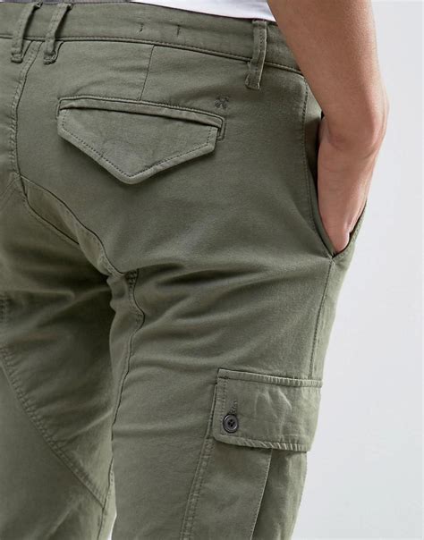 Selected Cotton Slim Fit Cargo Pant In Green For Men Lyst