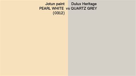 Jotun Paint PEARL WHITE 0312 Vs Dulux Heritage QUARTZ GREY Side By