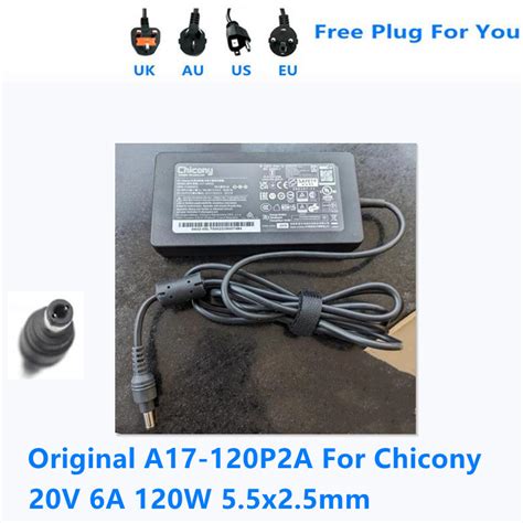 Original Chicony A17 120P2A 20V 6A 120W 5 5x2 5mm A120A057Q AC Adapter