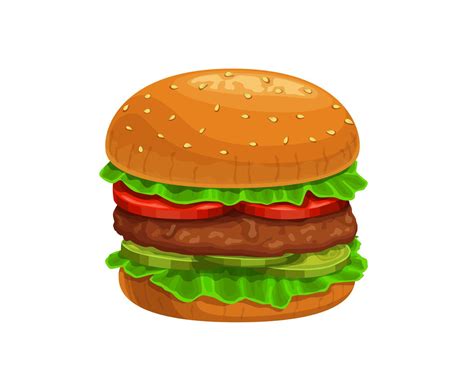 Cartoon Hamburger Or Burger Fast Food Sandwich 21565079 Vector Art At