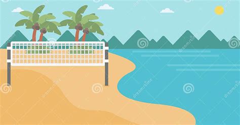 Background Of Beach Volleyball Court At Seashore Stock Vector