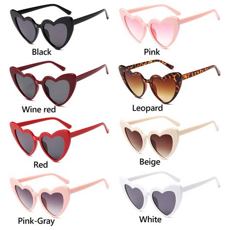 Subei Retro Vintage Sunglasses Fashion Uv400 Protection Heart Shaped